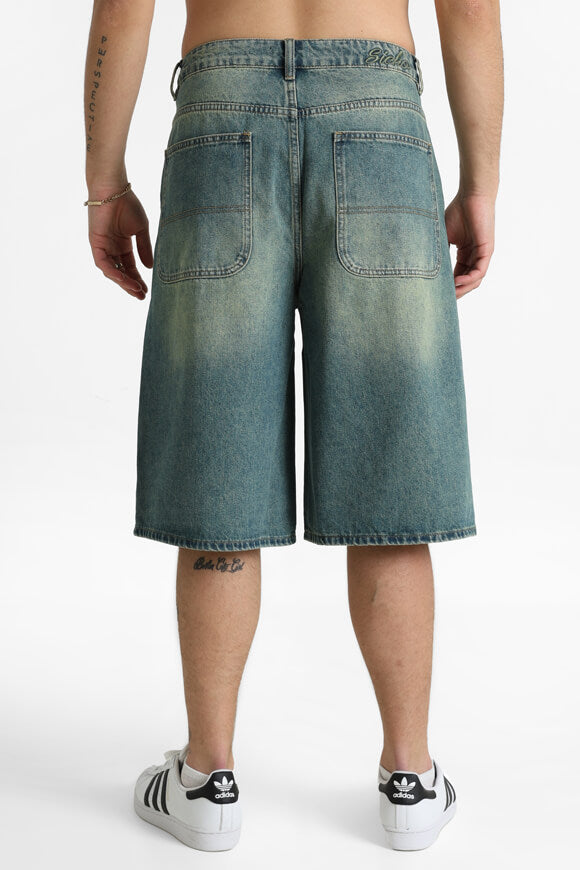 Jeansshorts - Blau + Grün