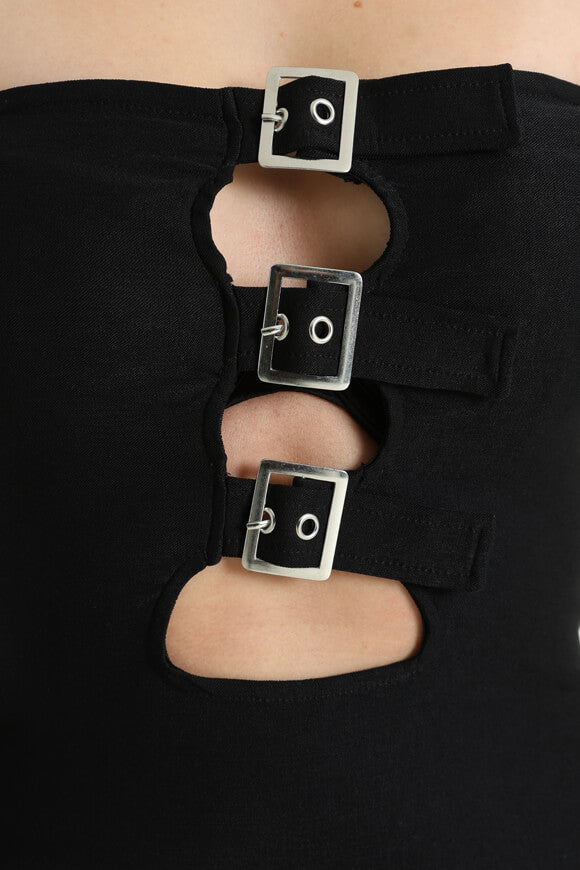 Maxi abito a fascia - nero