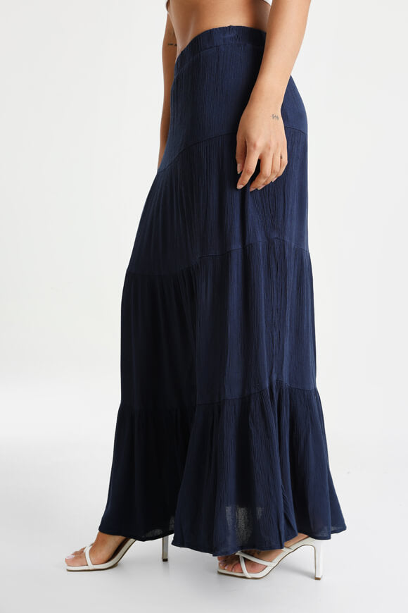 Strukturierter Maxirock - Marineblau