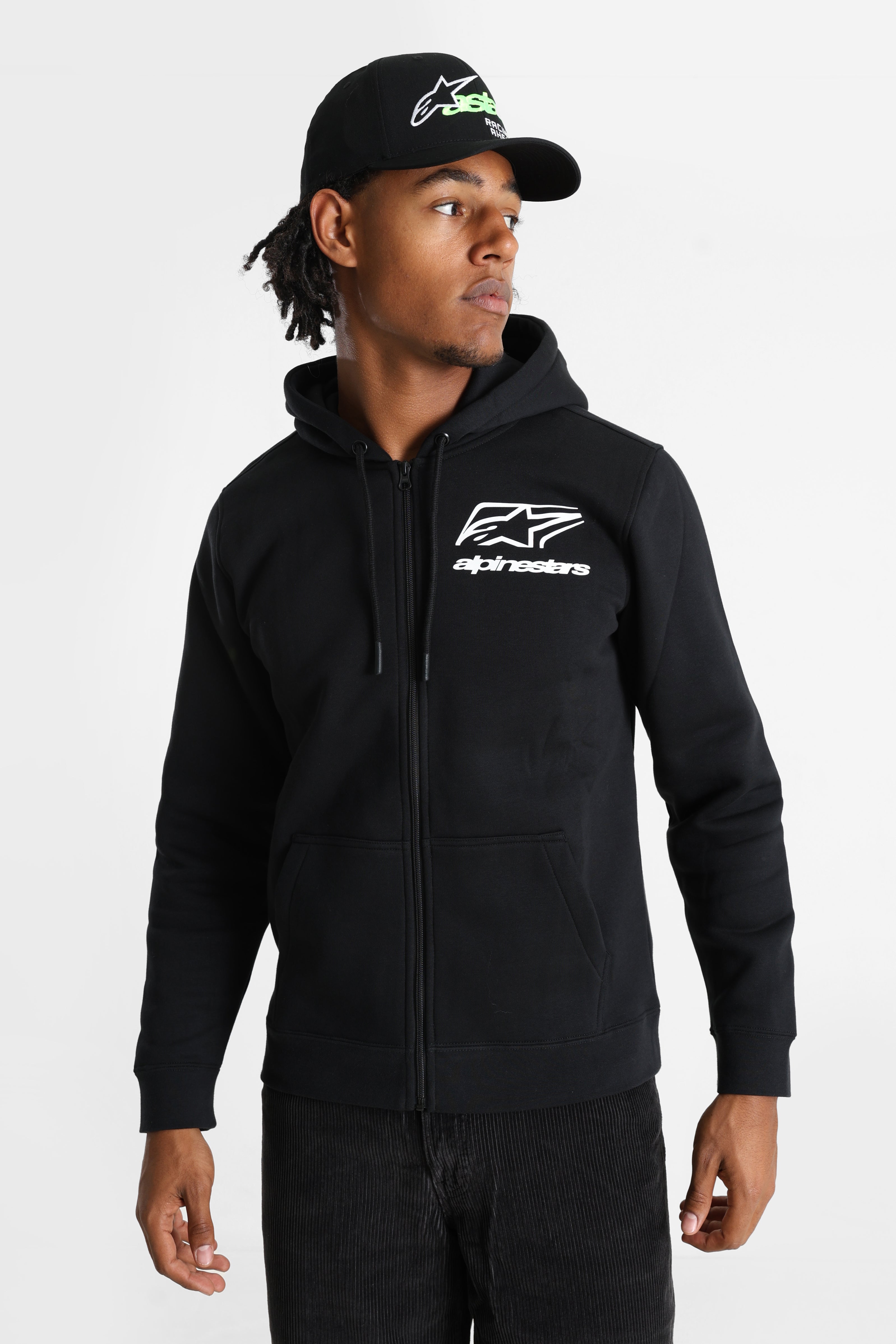 Hooded zip-up sweatshirt design - Black