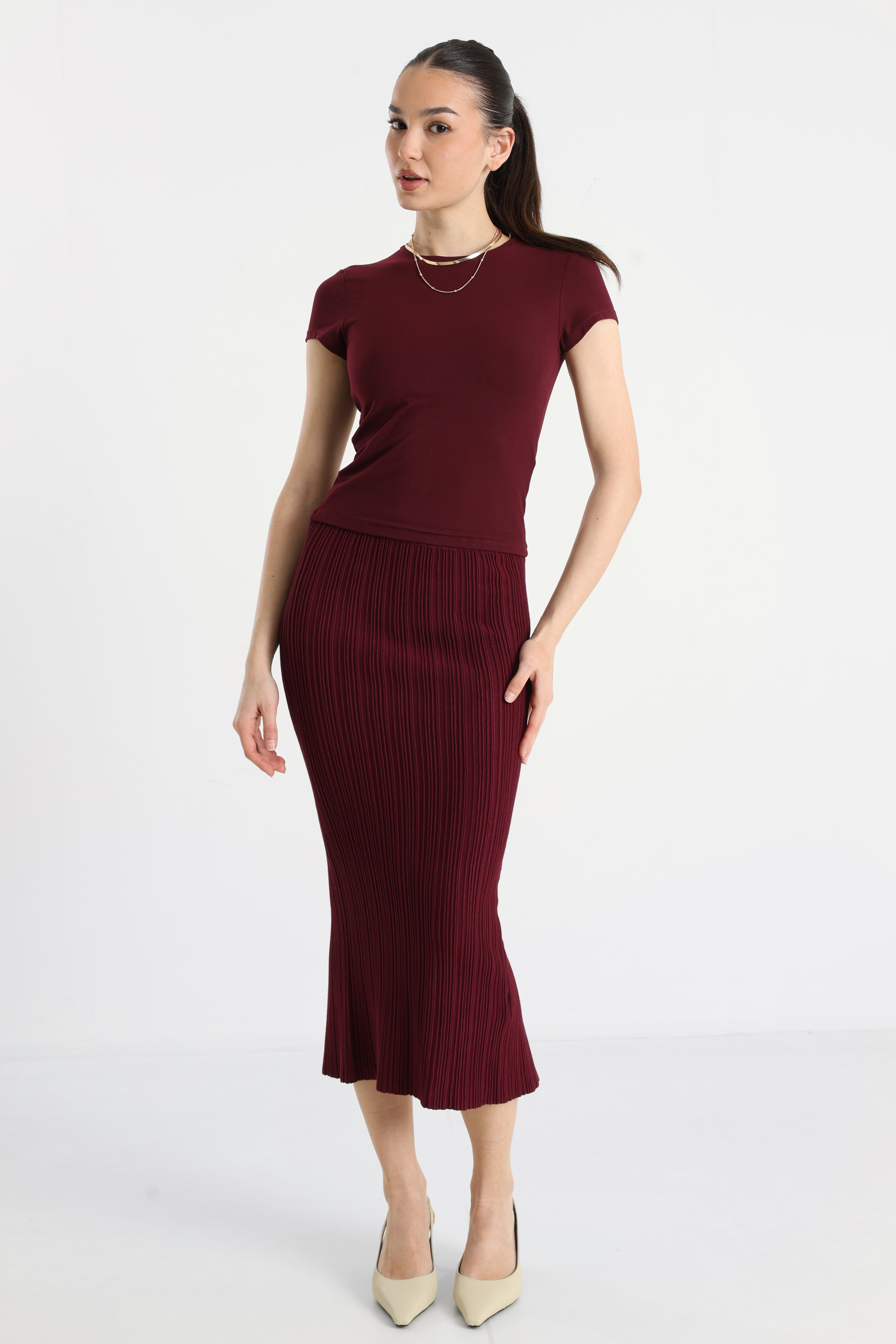 Crop T-Shirt - Bordeaux