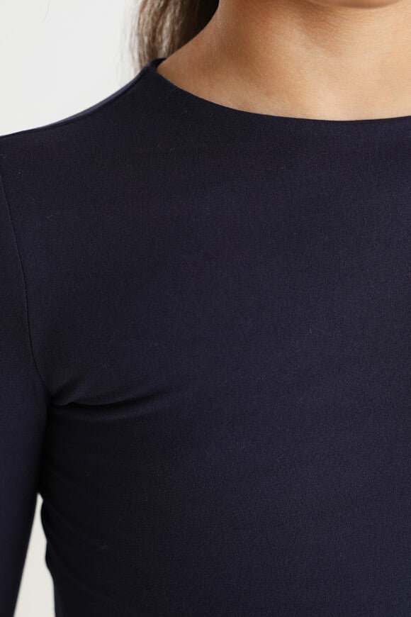 Crop Langarmshirt - Marineblau