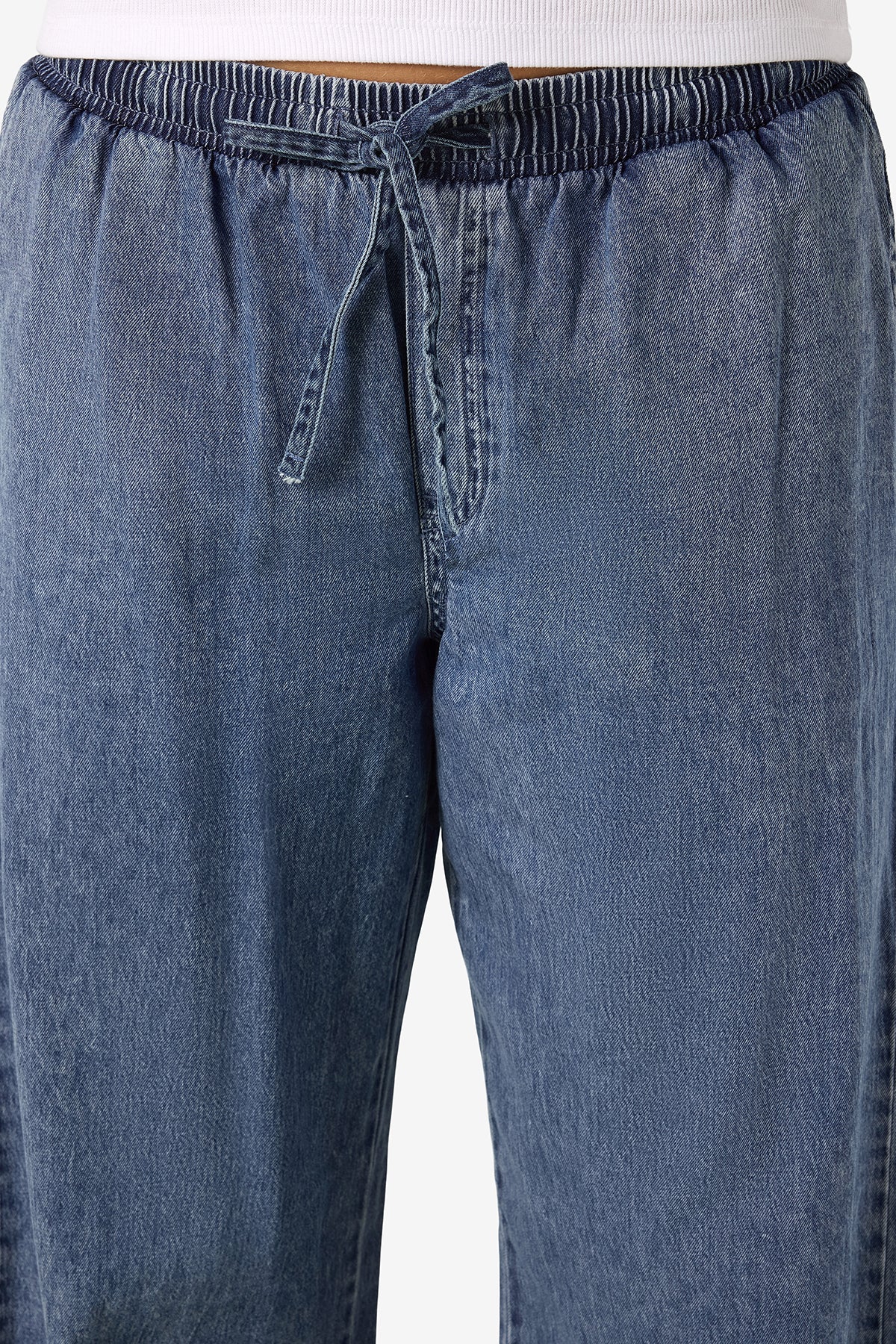 NMENZA Pantalon en tissu - Medium Blue Denim