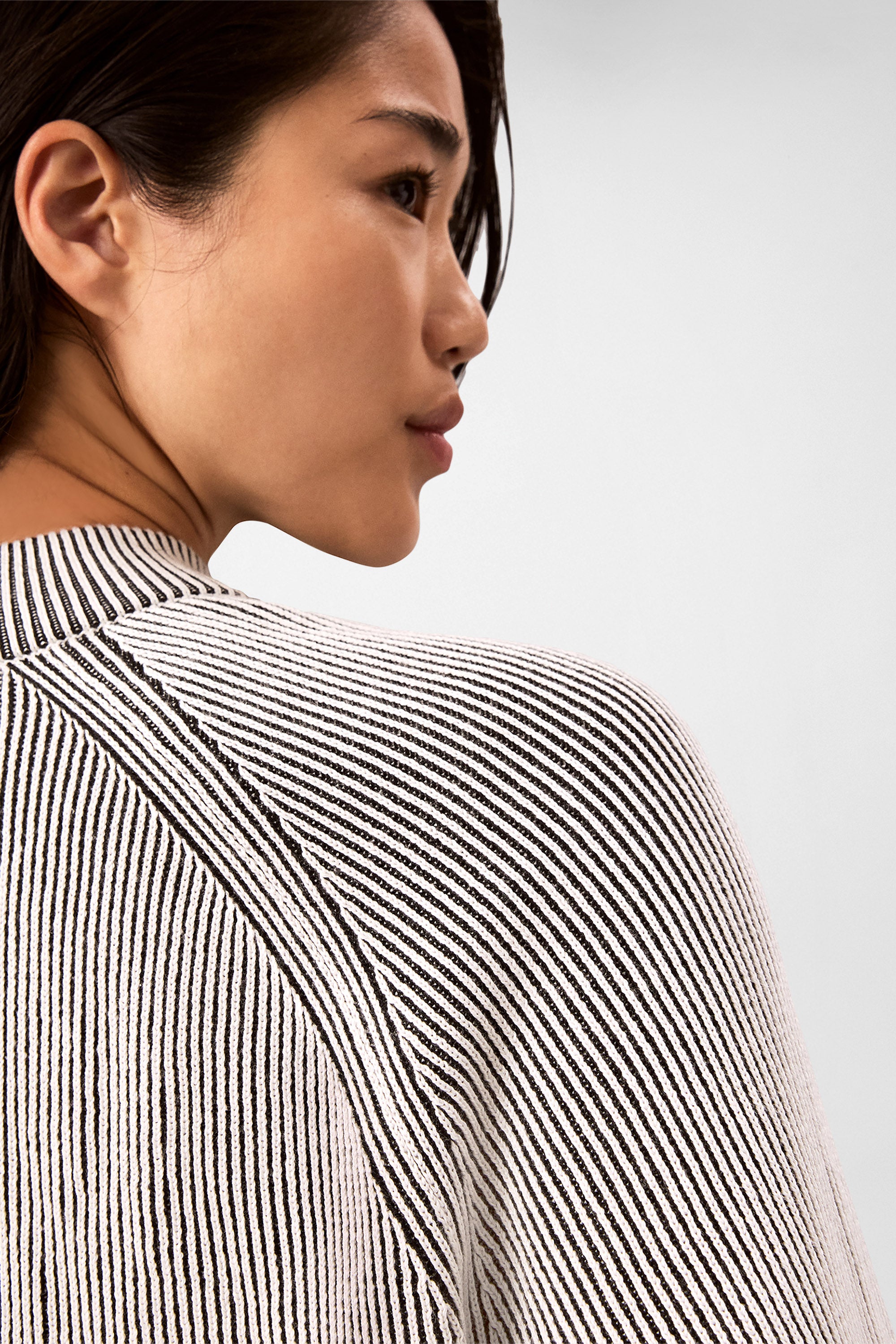Gerippter Strickpullover - Black Combo