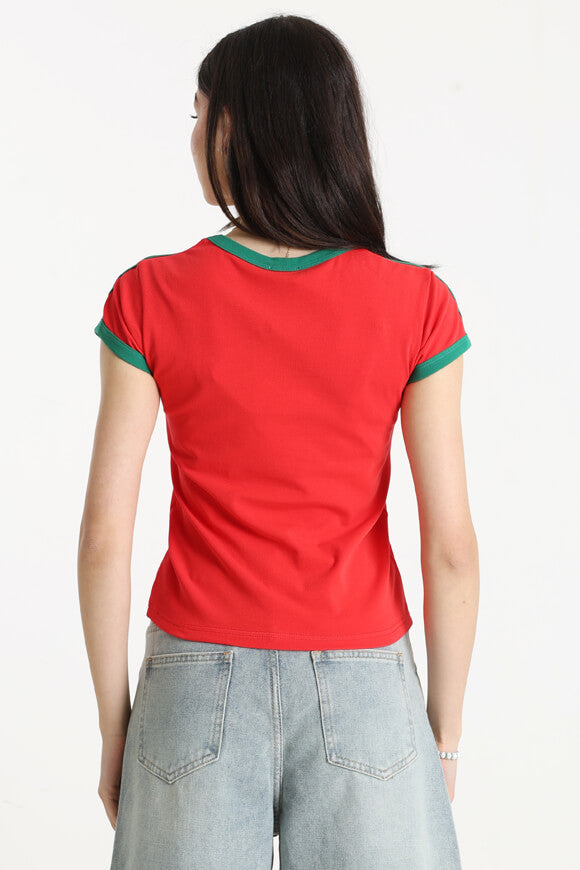 Maglietta con taglio a goccia - Rosso