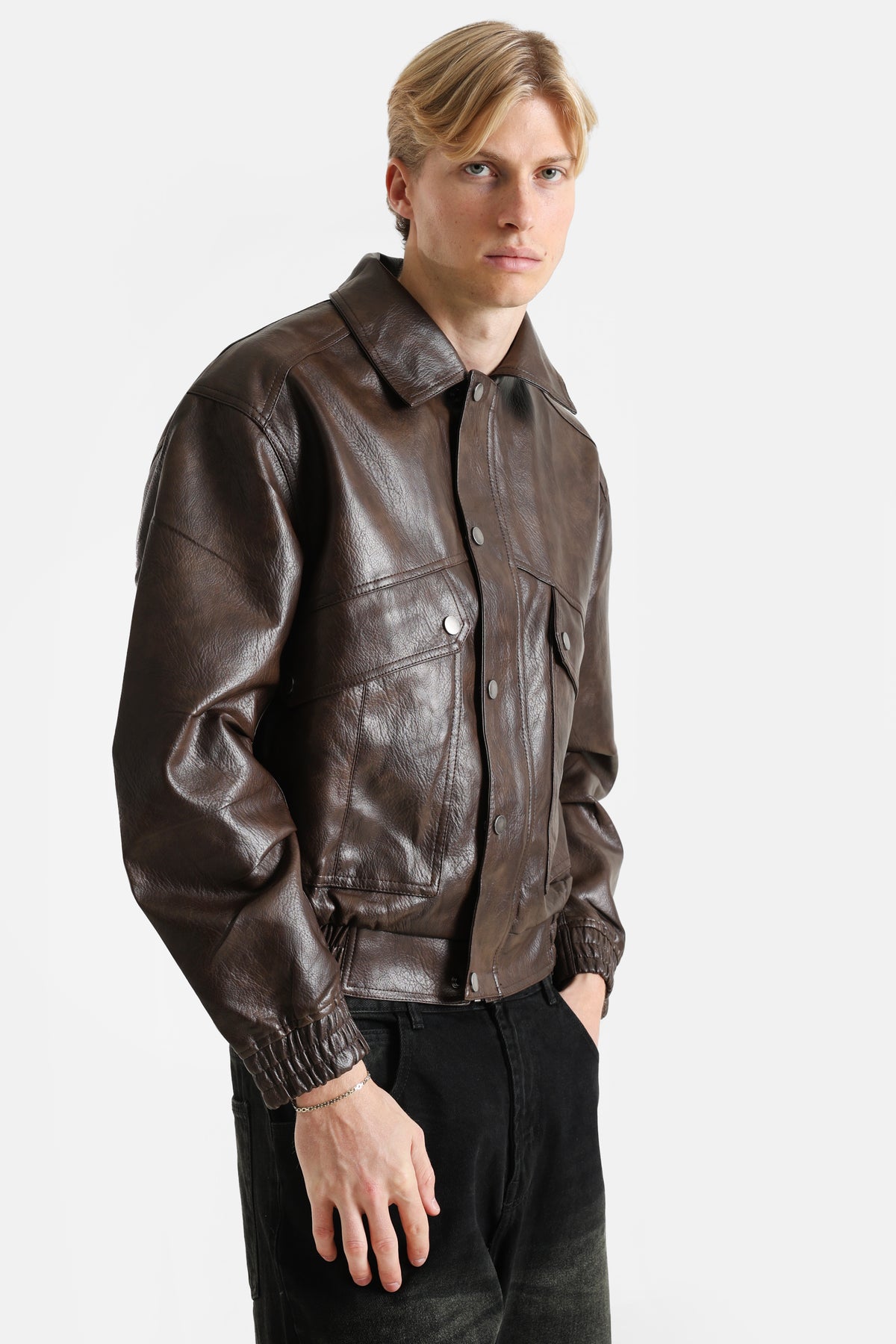 Veste en similicuir - Dark Brown