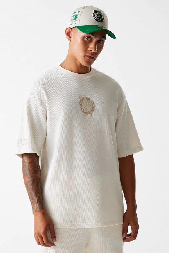 Oversized T-shirt with waffle texture - Offwhite