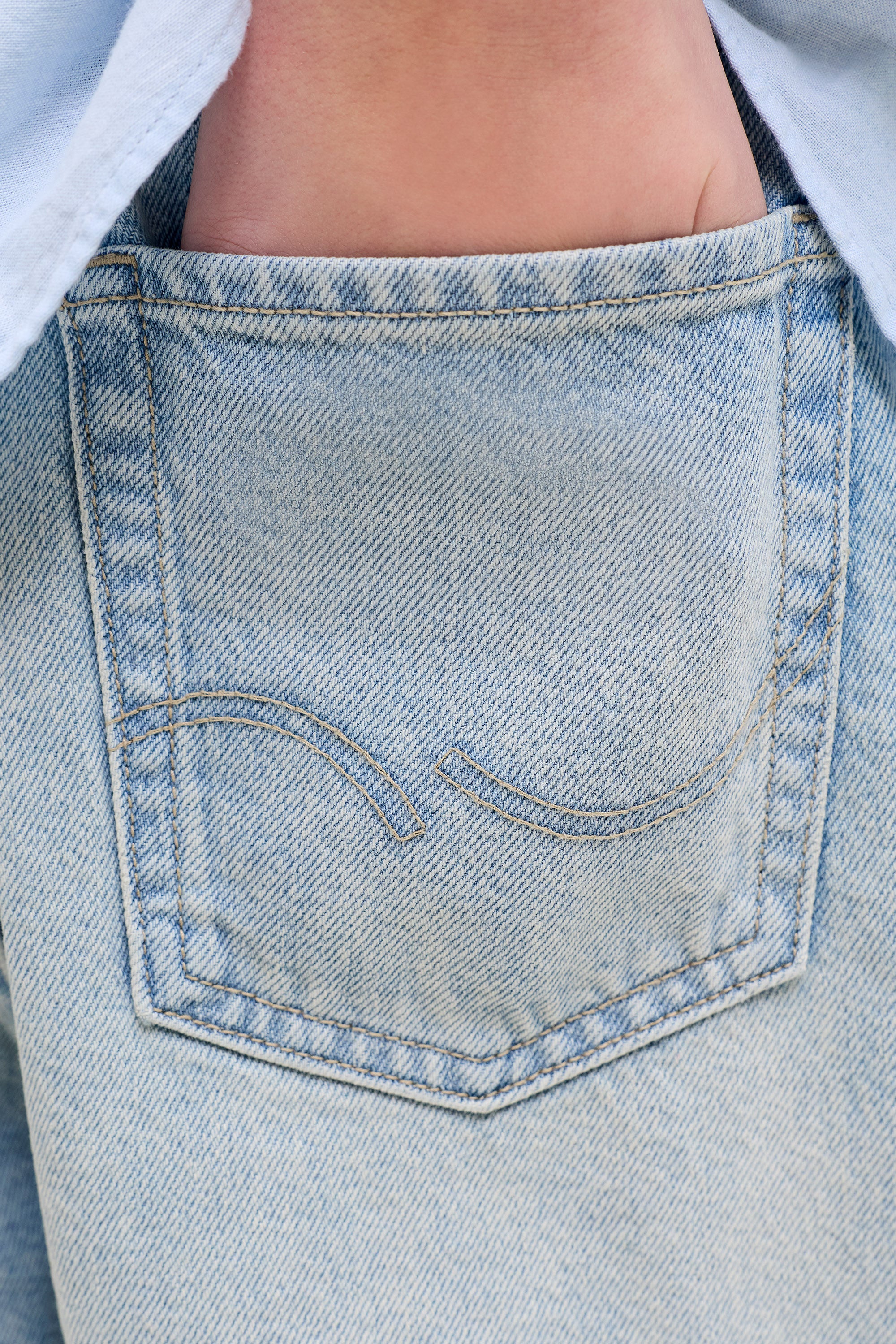 JJIRON Extra Baggy Fit Jeans Bermudashorts - Blue Denim