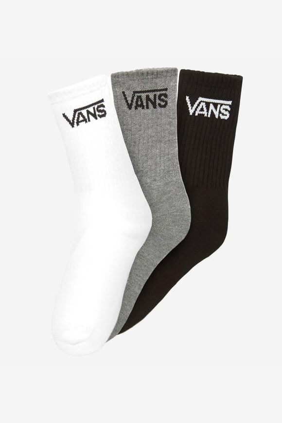 Dreierpack Socken - Weiss + Grau meliert + Schwarz