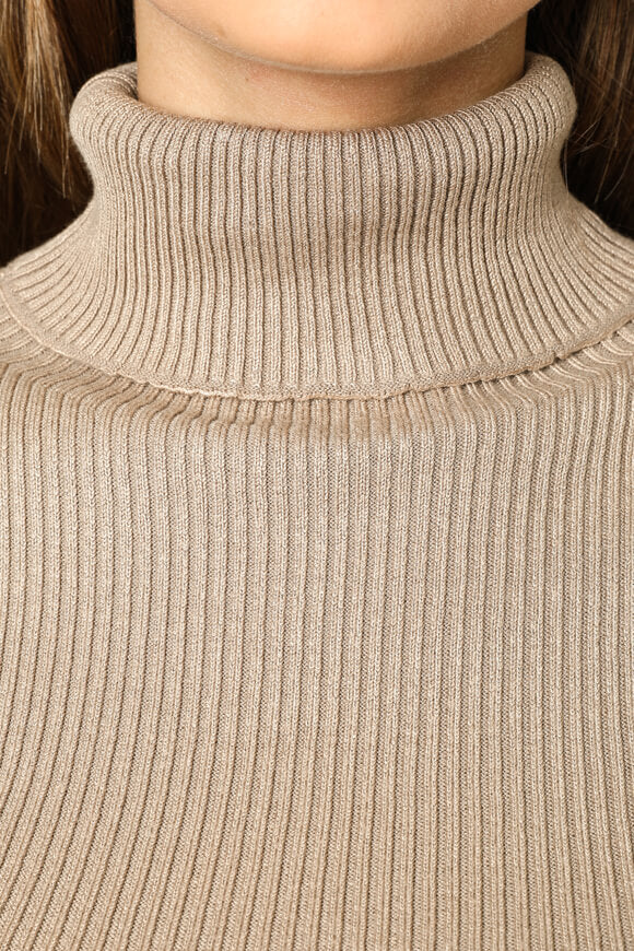 Robe de soirée en maille côtelée - Beige