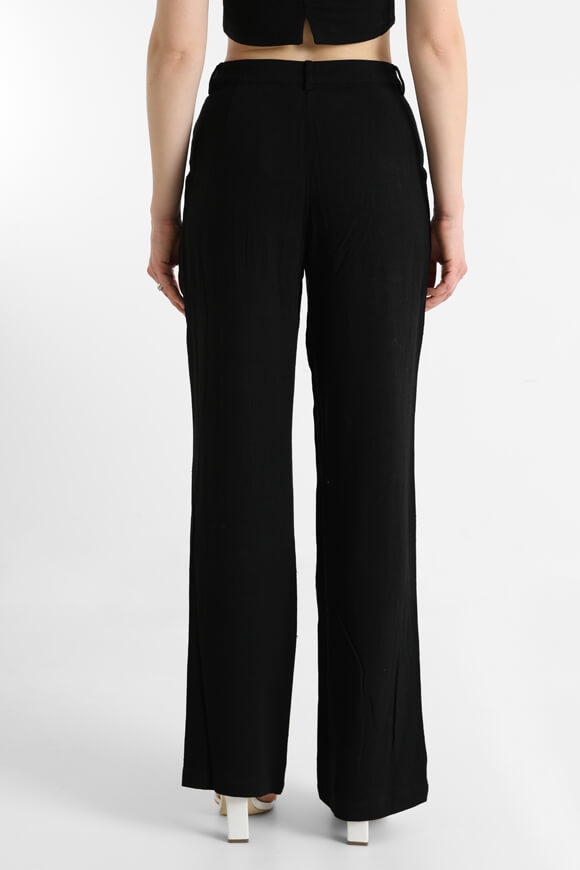 Pantaloni di lino a gamba larga - nero