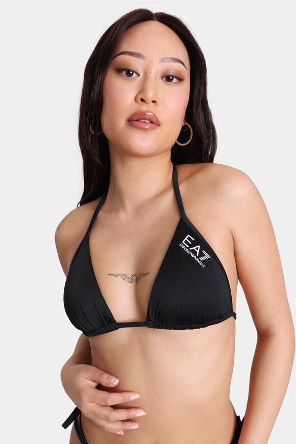 Top bikini a triangolo - Nero