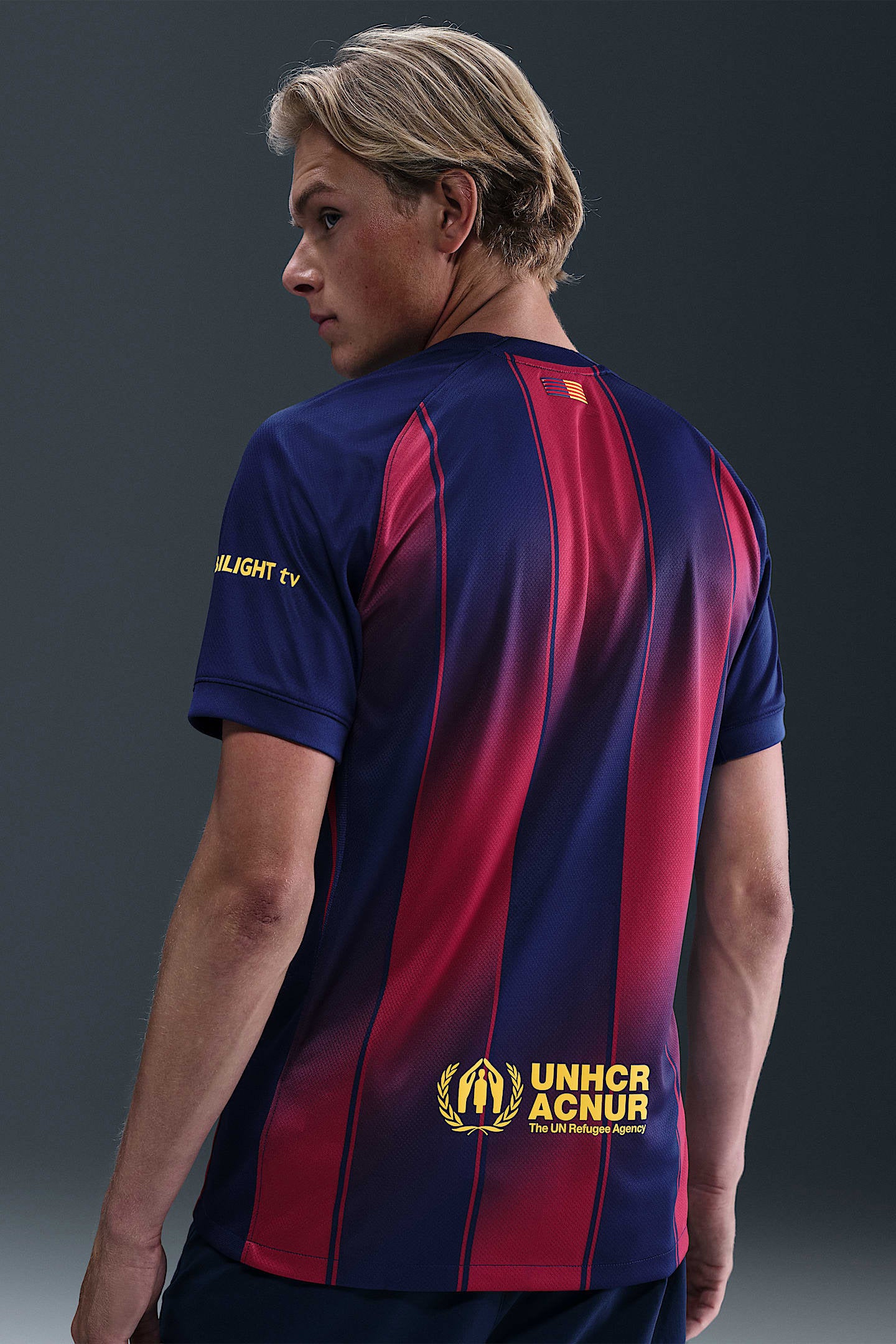 T-shirt FC Barcelona 2025/26 in mesh - Deep Royal Blue + Noble Red + Midwest Gold