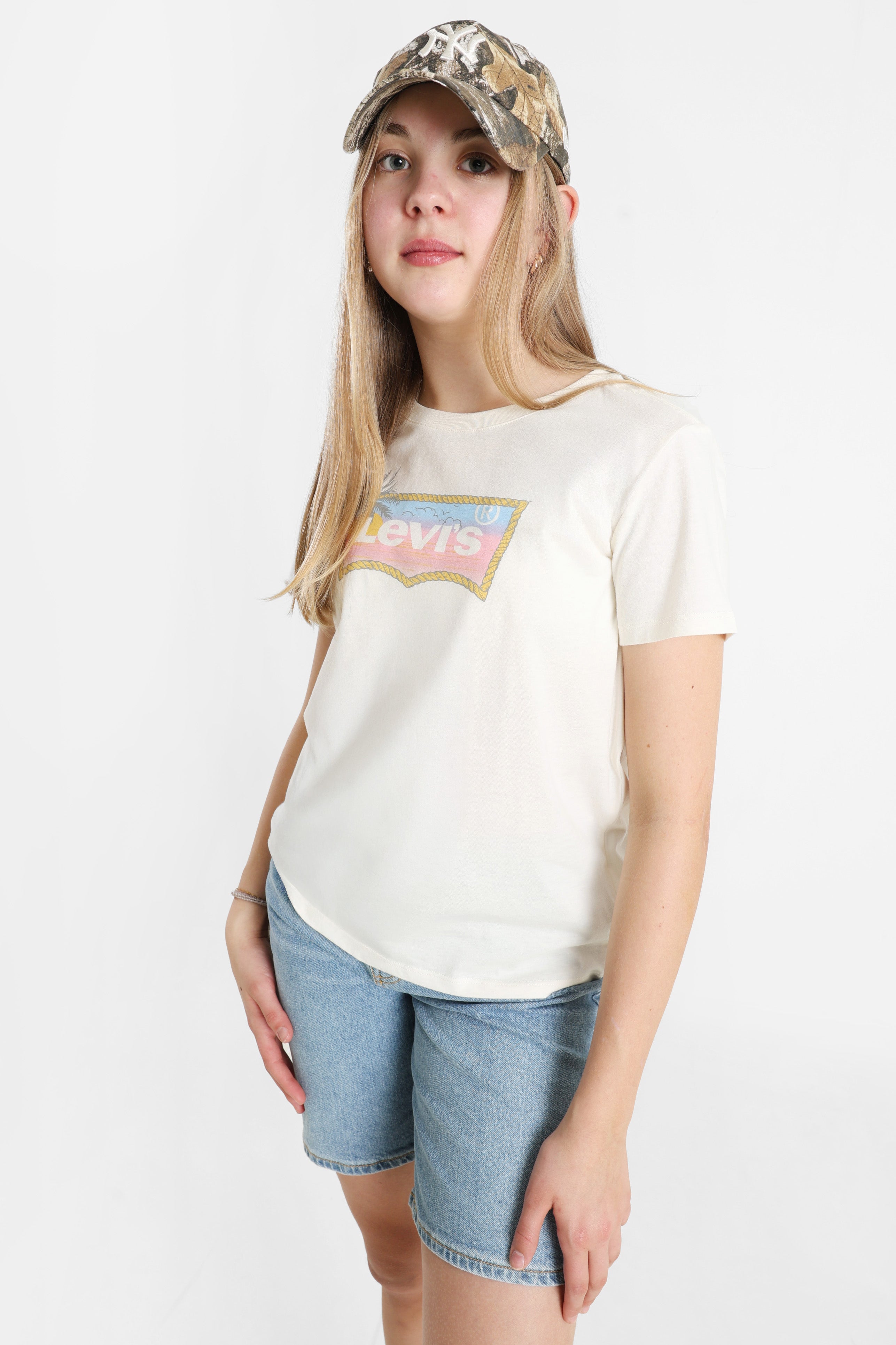 Ombre Batwing T-Shirt - Antique White