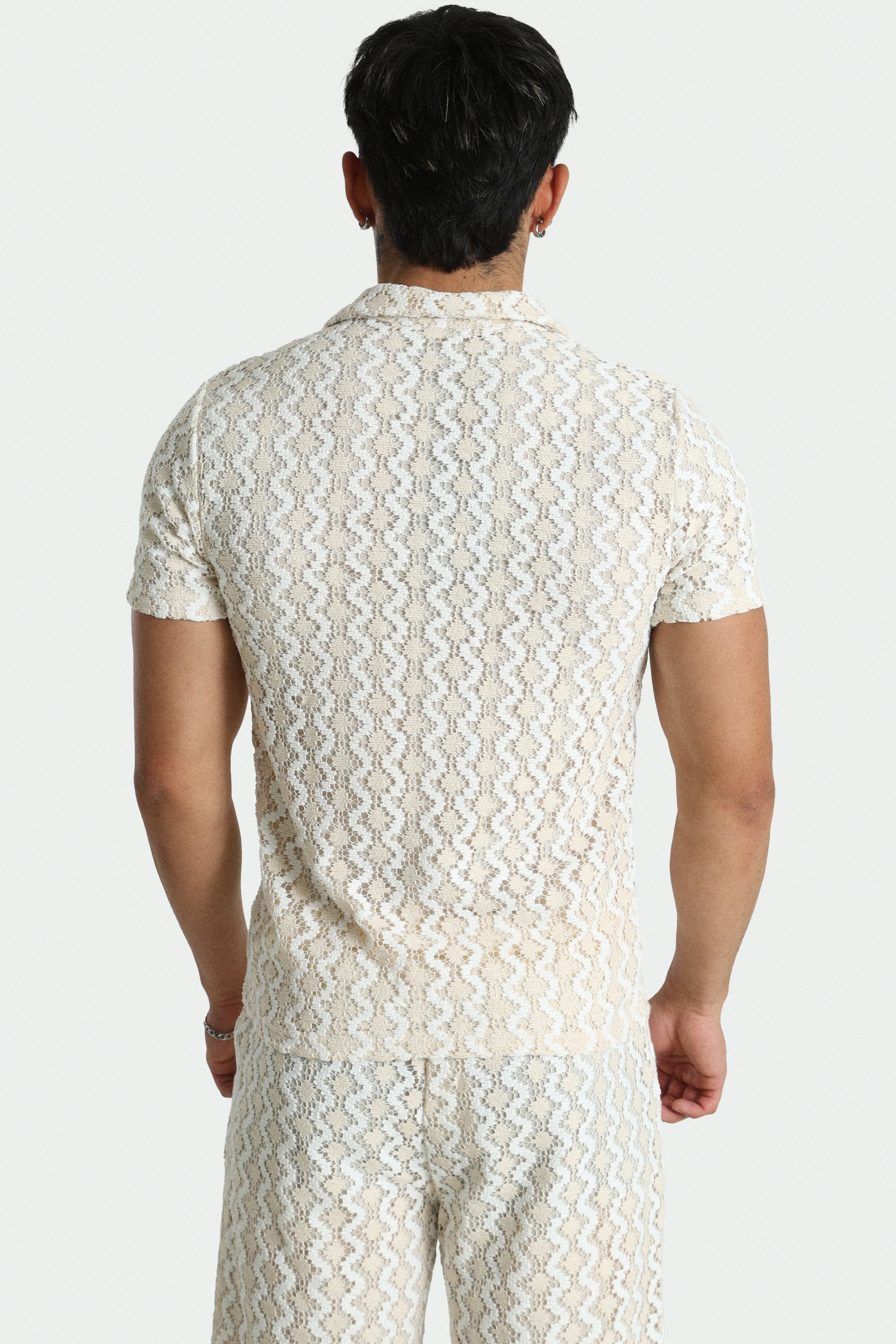 Strukturiertes Hemd - White + Offwhite