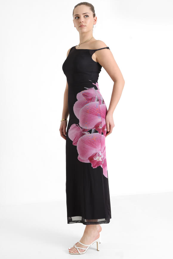 Robe one shoulder en mesh - Noir