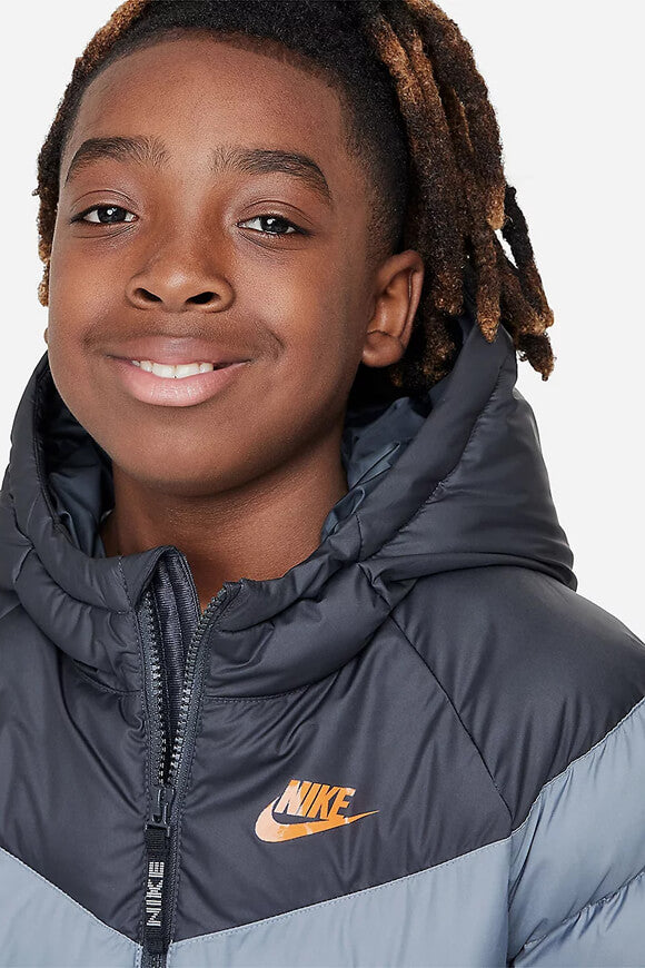 Sportswear Pufferjacke - Black + Grey + Orange