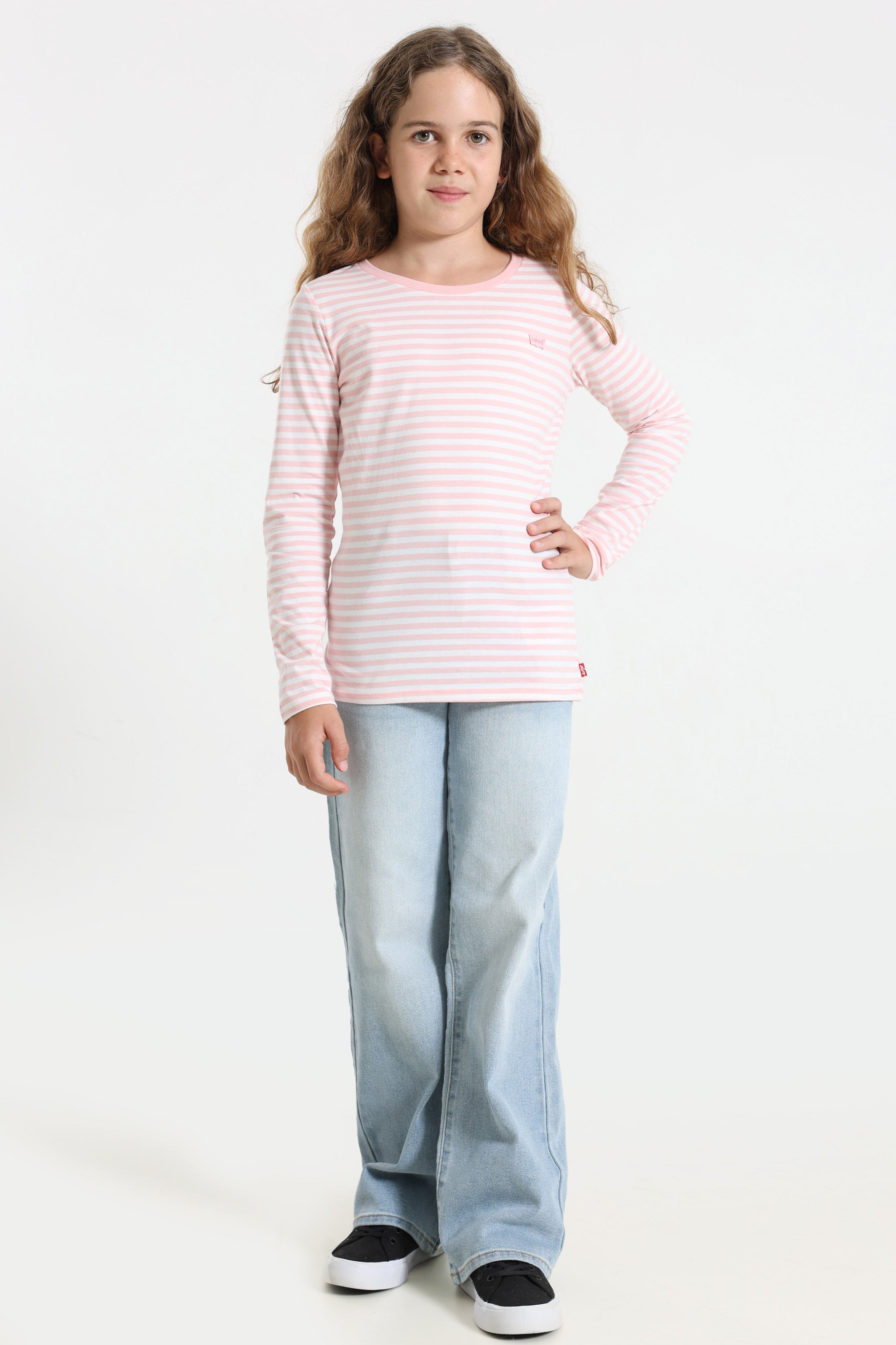 Ruffle Langarmshirt - Powder Pink