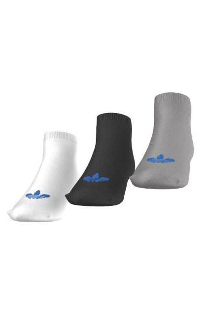 Lot de trois chaussettes - blanc + noir + gris chiné
