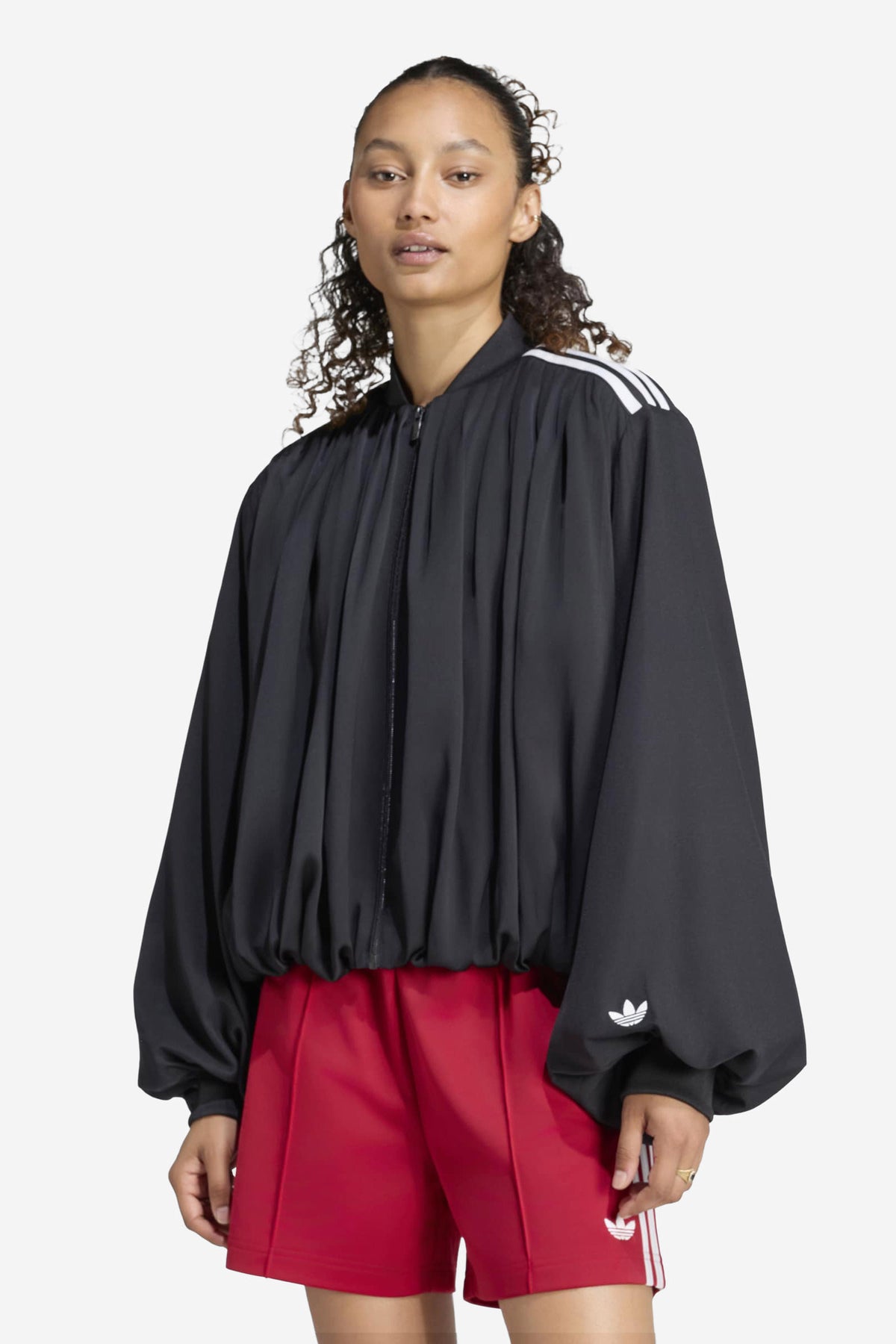 Balloon Plissee Trainingsjacke - Black
