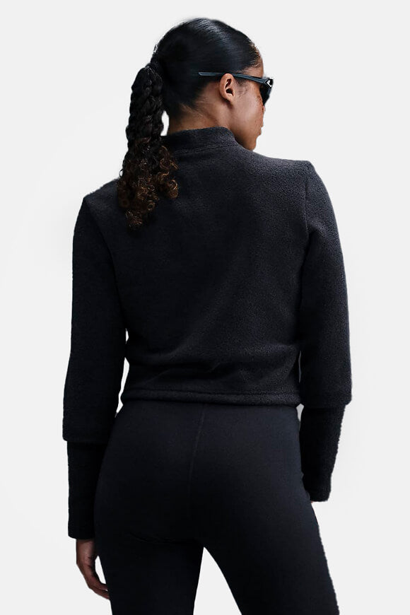 Frottee Crop Sweatshirt - Black