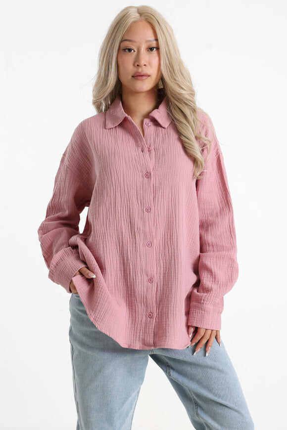 Chemise oversize en mousseline - vieux rose