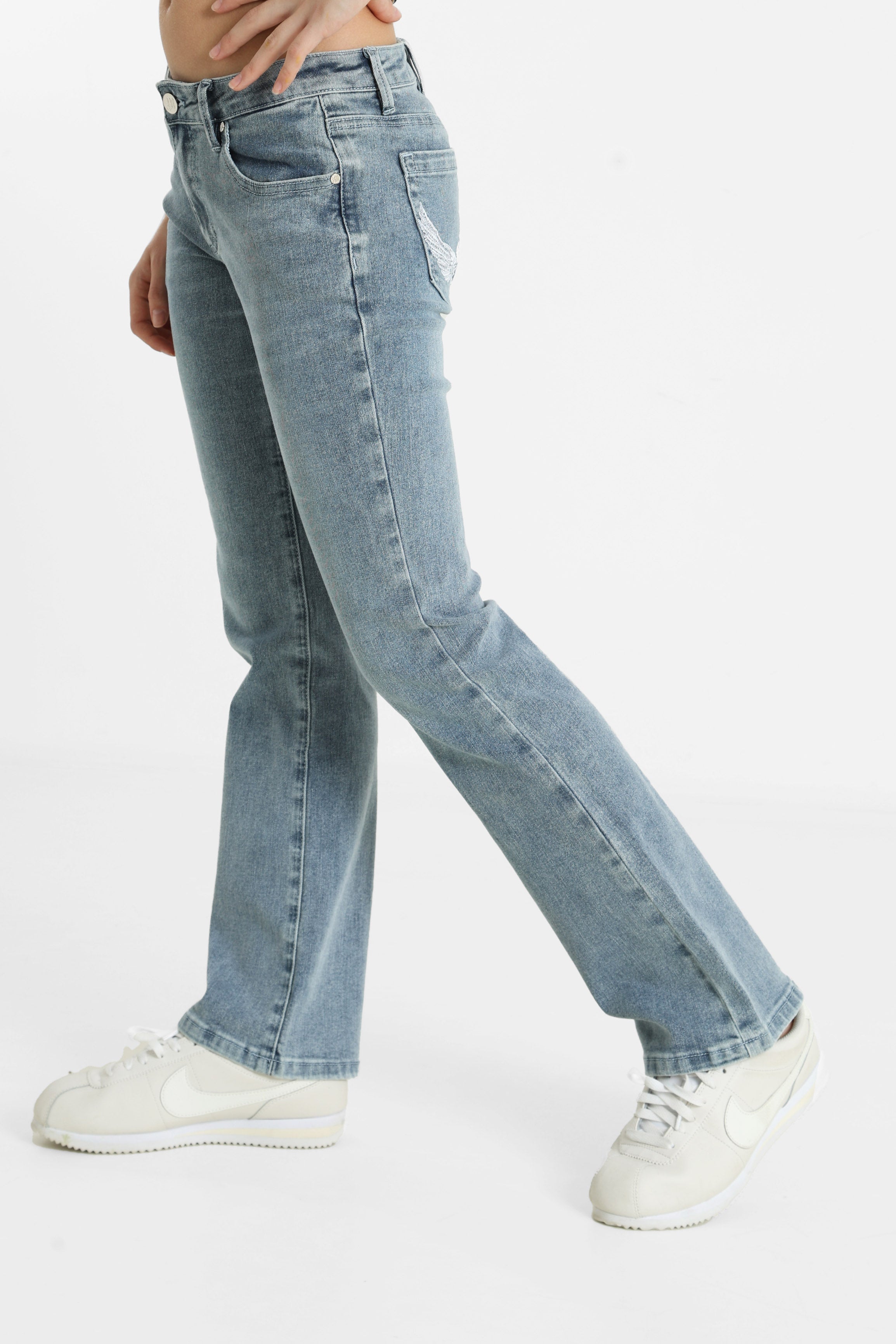Flared Jeans - Gewaschen Blau