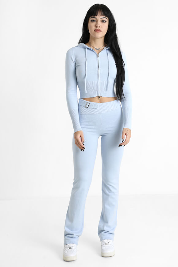 Crop Strickjacke - Hellblau