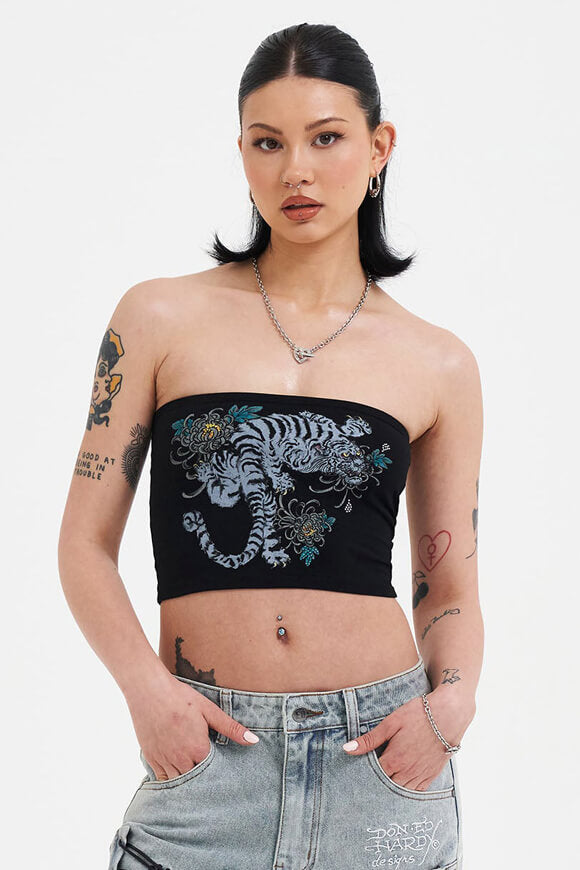 Snow Tiger top court bandeau - Black