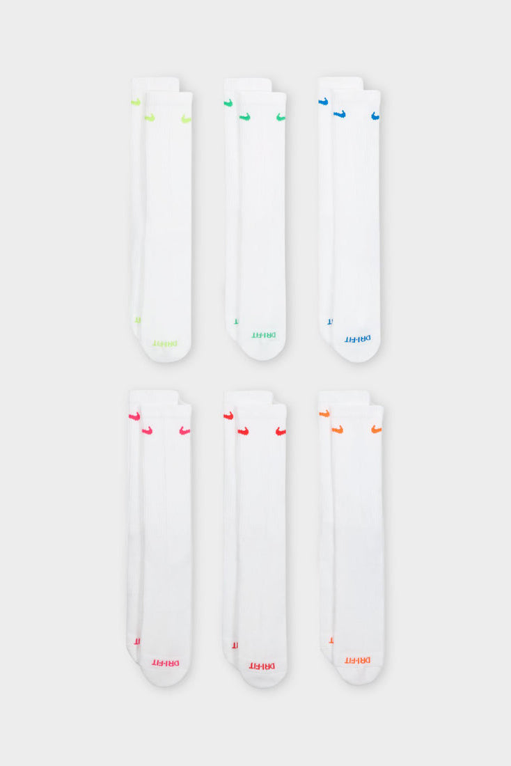 Confezione di sei calzini - Bianco + Multicolore