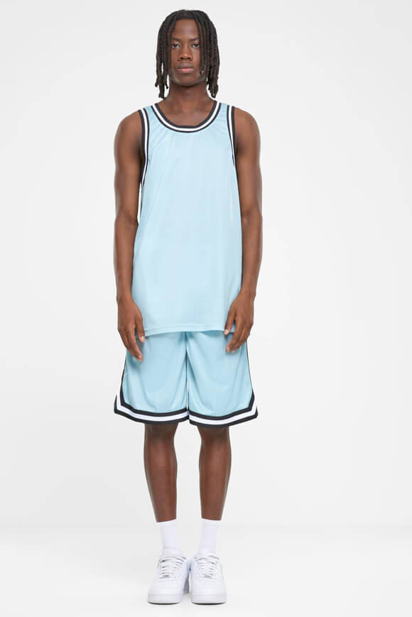 Oversize Meshtop - Oceanblue + Black + White