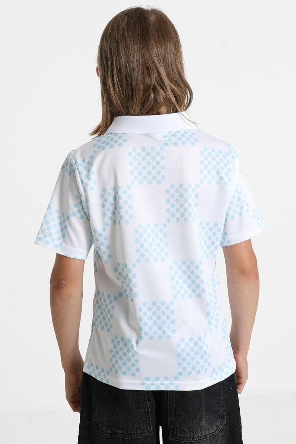 Poloshirt - Weiss + Hellblau