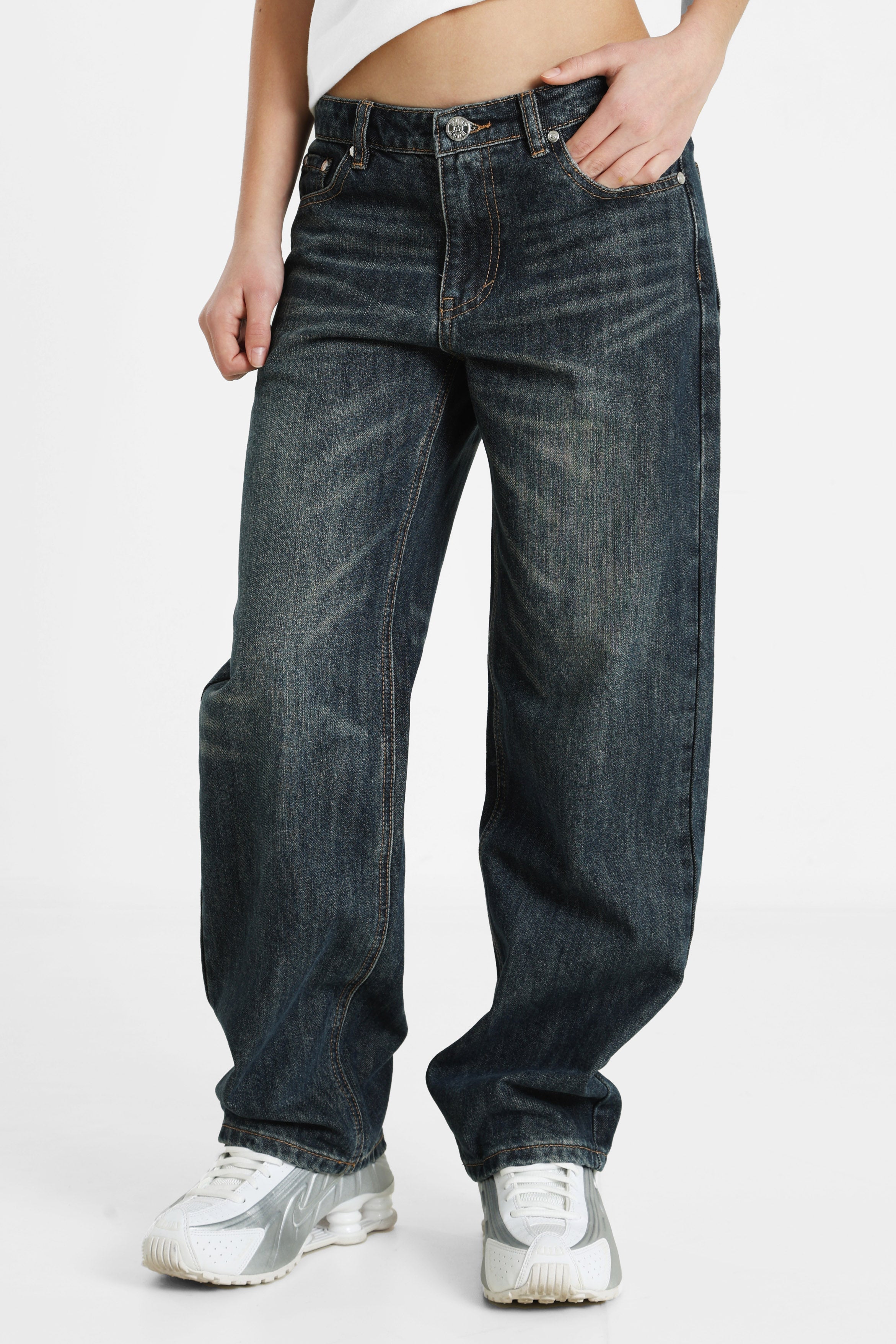 Loose Fit Jeans - Dunkelblau