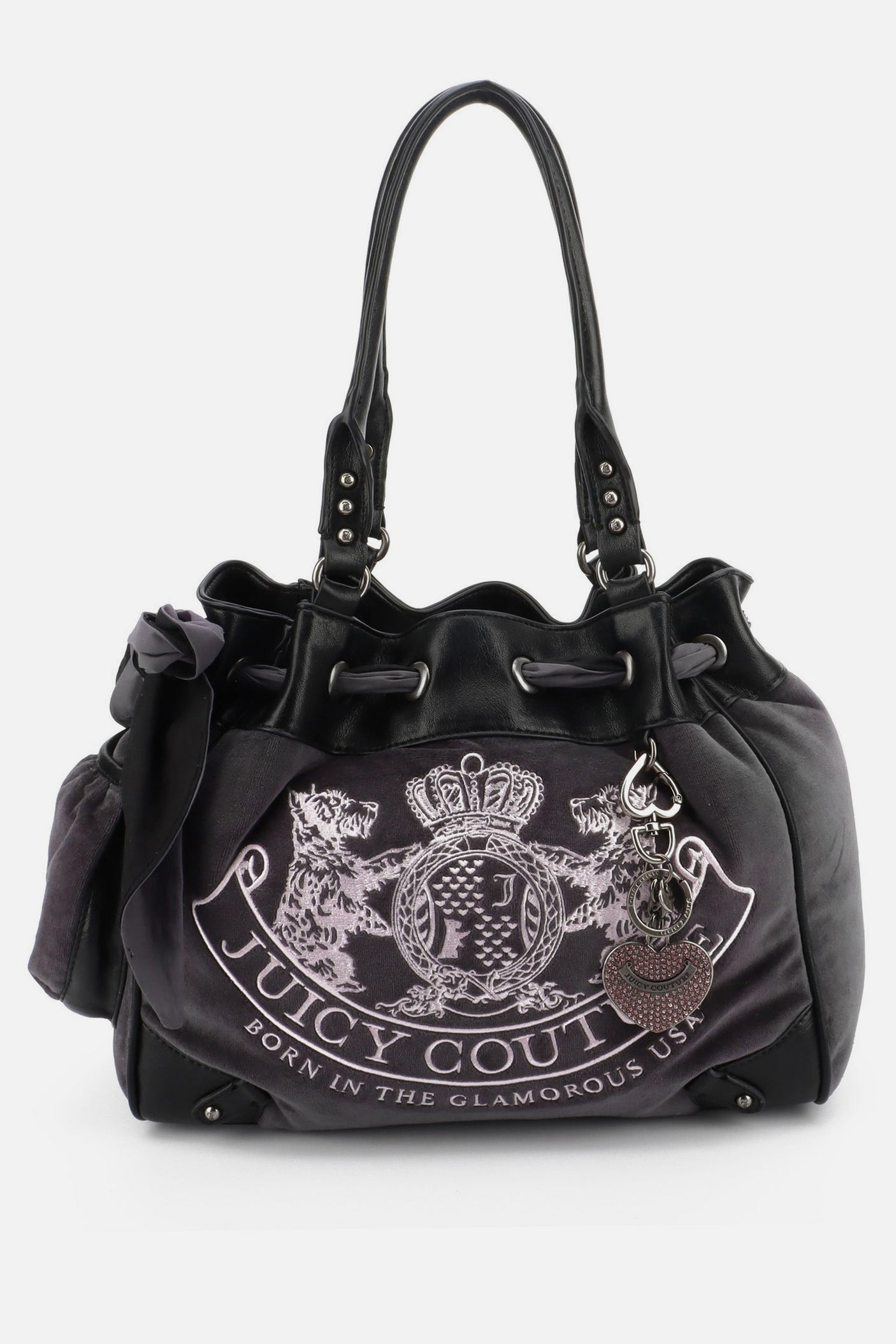 Samt Handtasche - Black