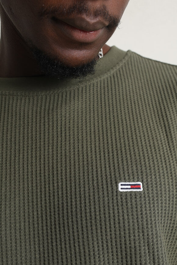Langarmshirt mit Waffelstruktur - Fatigue Green