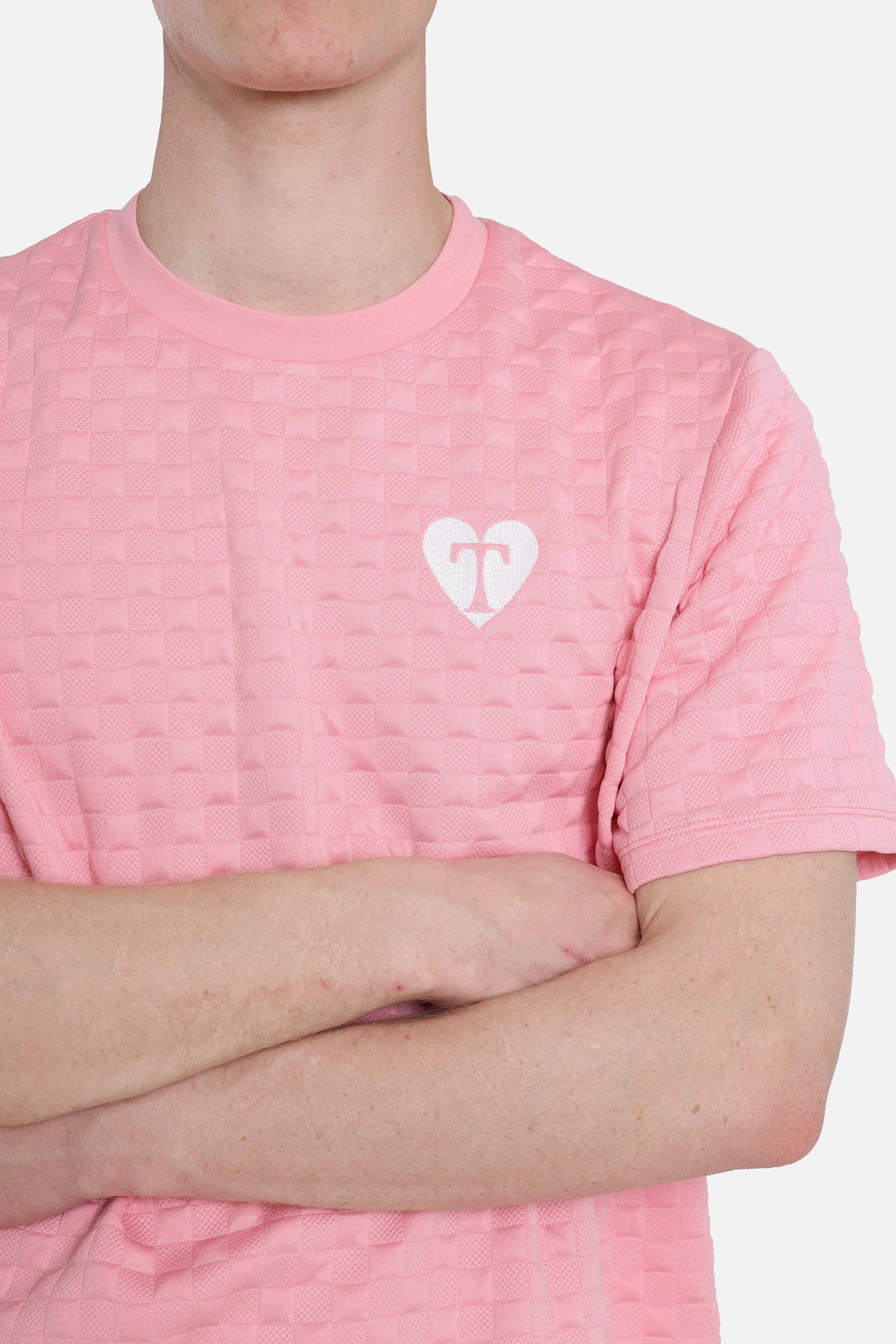 T-Shirt en tissu structuré - Rose clair