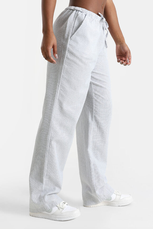 Pantaloni in seersucker - nero + bianco