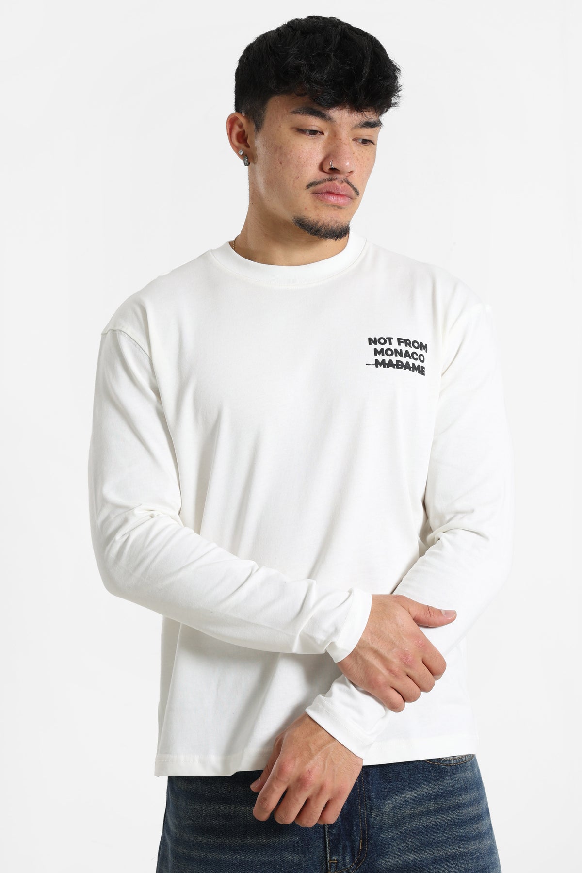 Shirt manches longues - Offwhite + Black