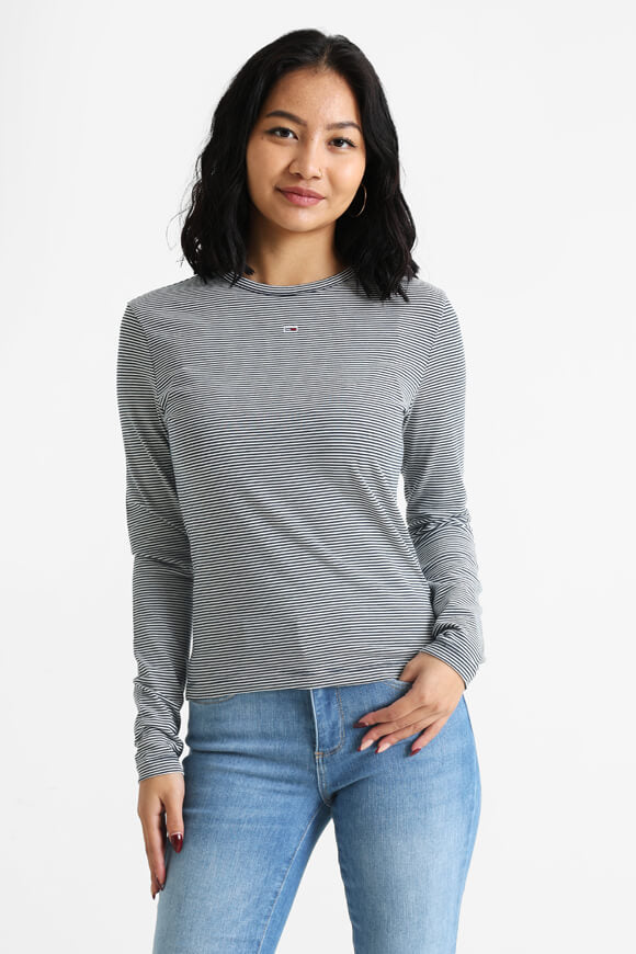 Stripe Essential Langarmshirt - Dark Night Navy