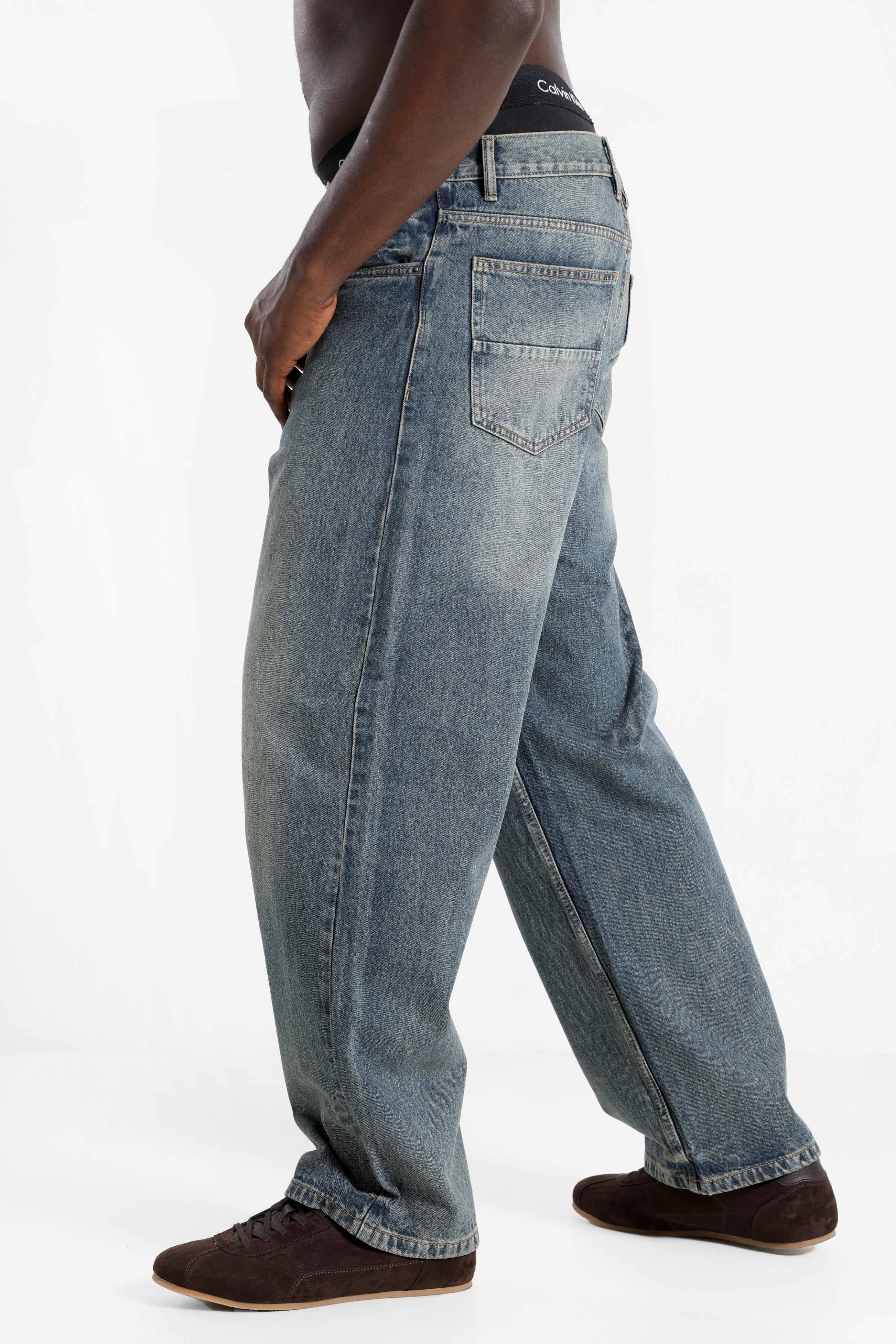 RRBRONX Baggy Fit Jeans L32 - Dusty Blue