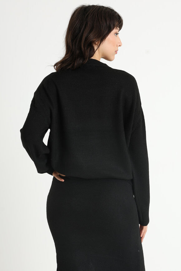 Oversize Strickpullover - Schwarz