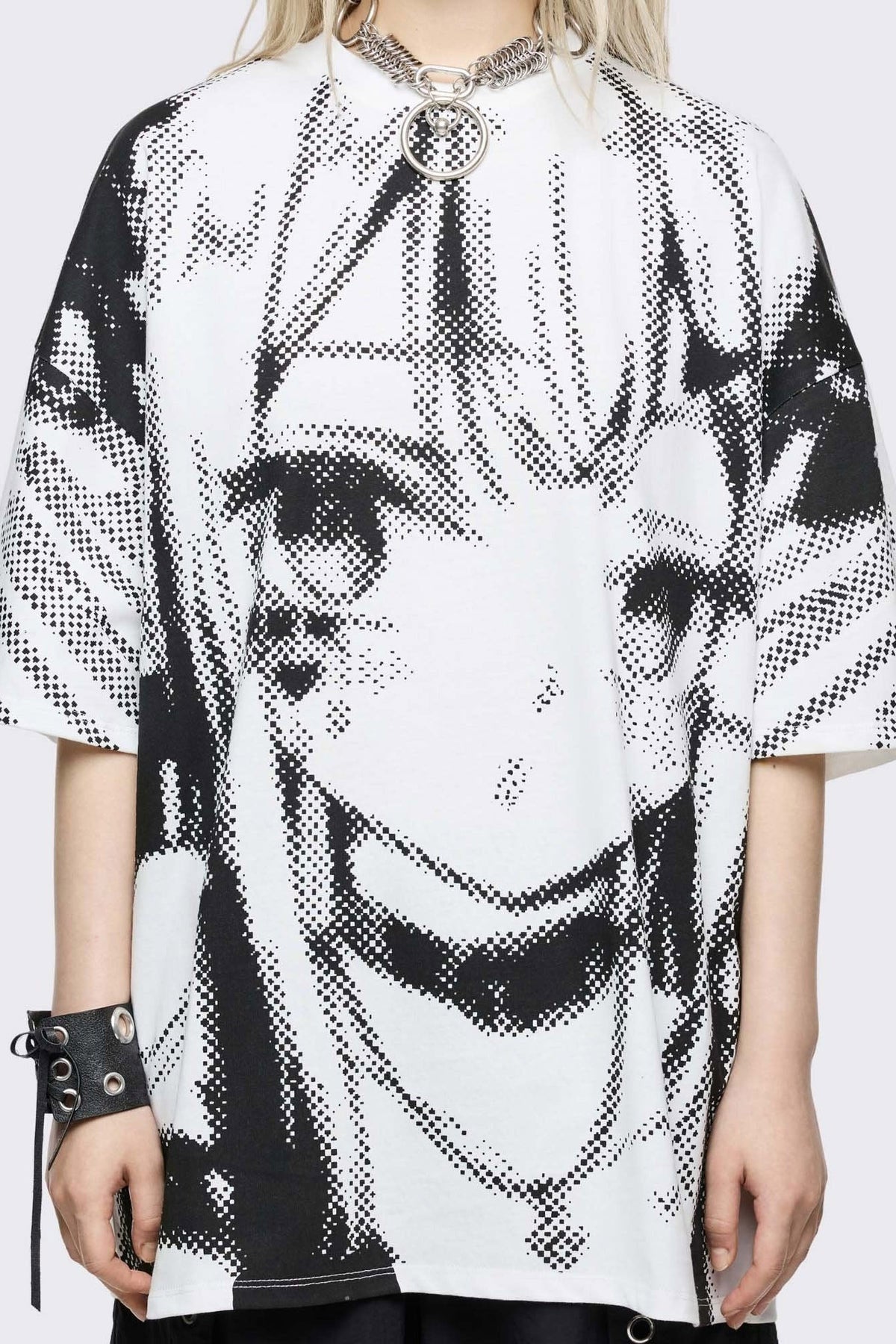 Anime Cutie Oversize T-Shirt - White +  Black