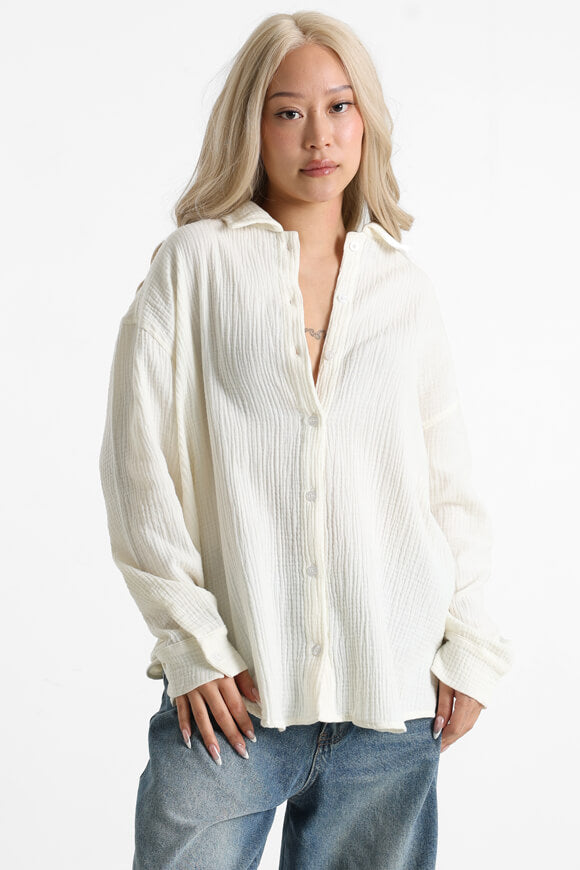Chemise oversize en mousseline - Crème