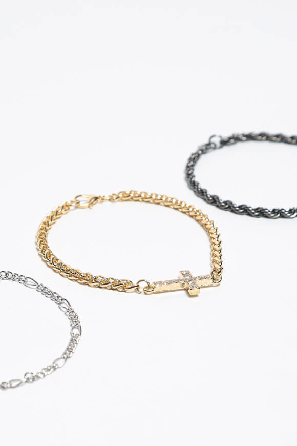 Lot de bracelets - Couleur Or + Anthracite + Argenté