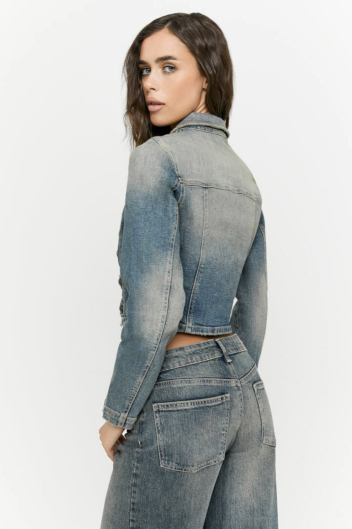 Veste courte en jean - Blue Washed