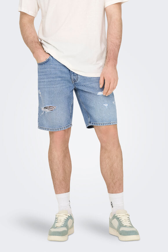 Edge Jeansshorts - Blue Denim