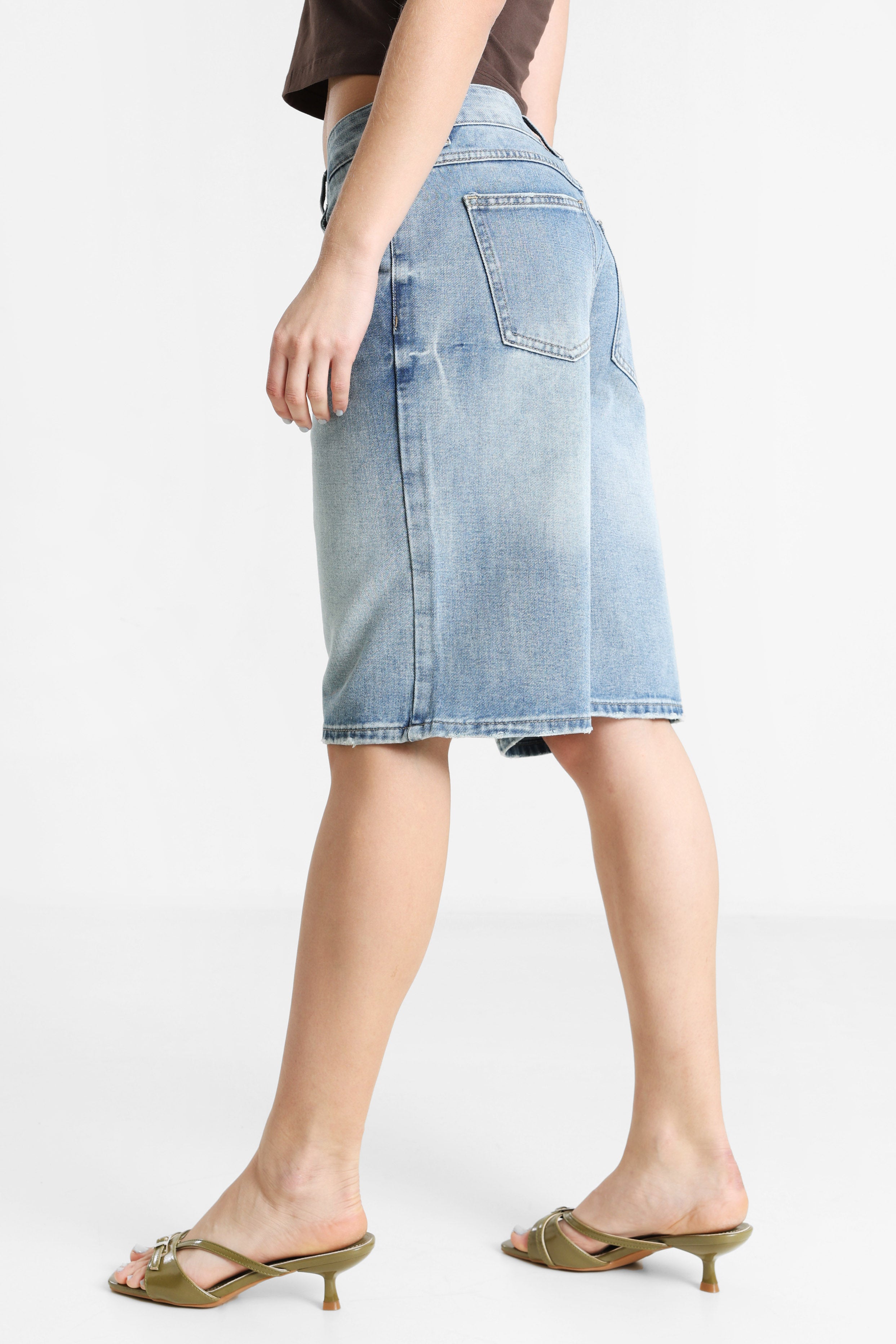 Jeans Bermudashorts - Blau Used