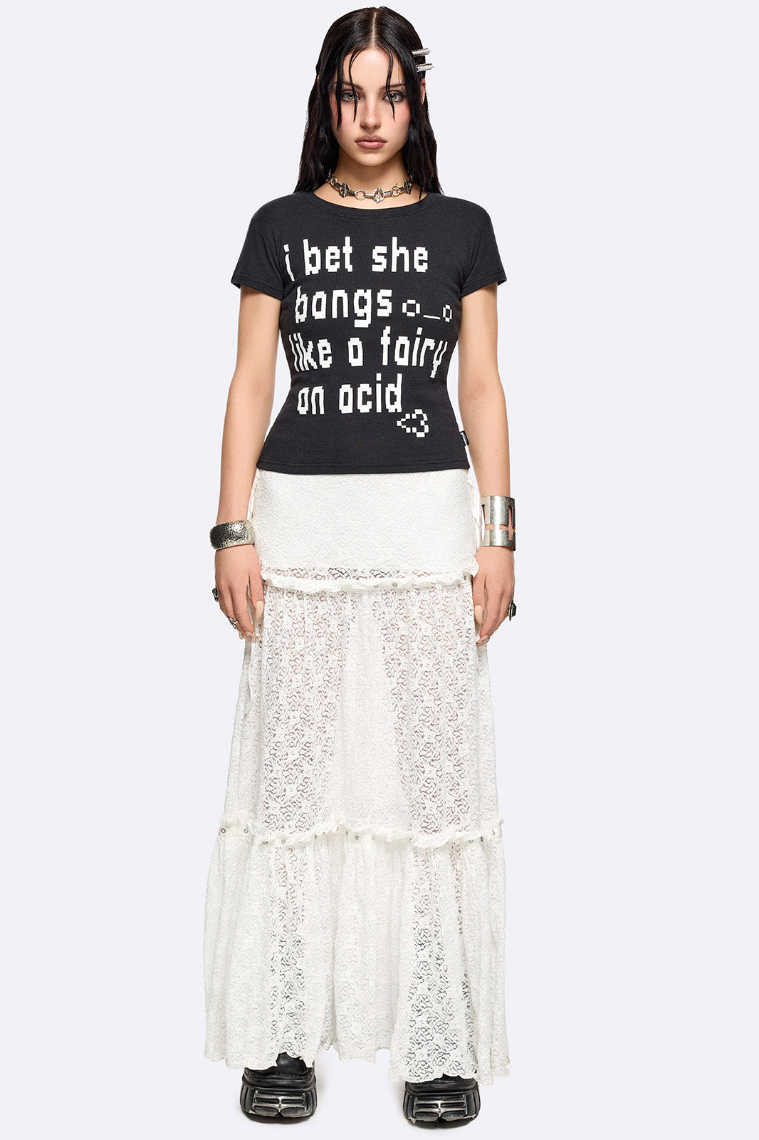 Alice Lace Maxi Spitzenrock - Offwhite