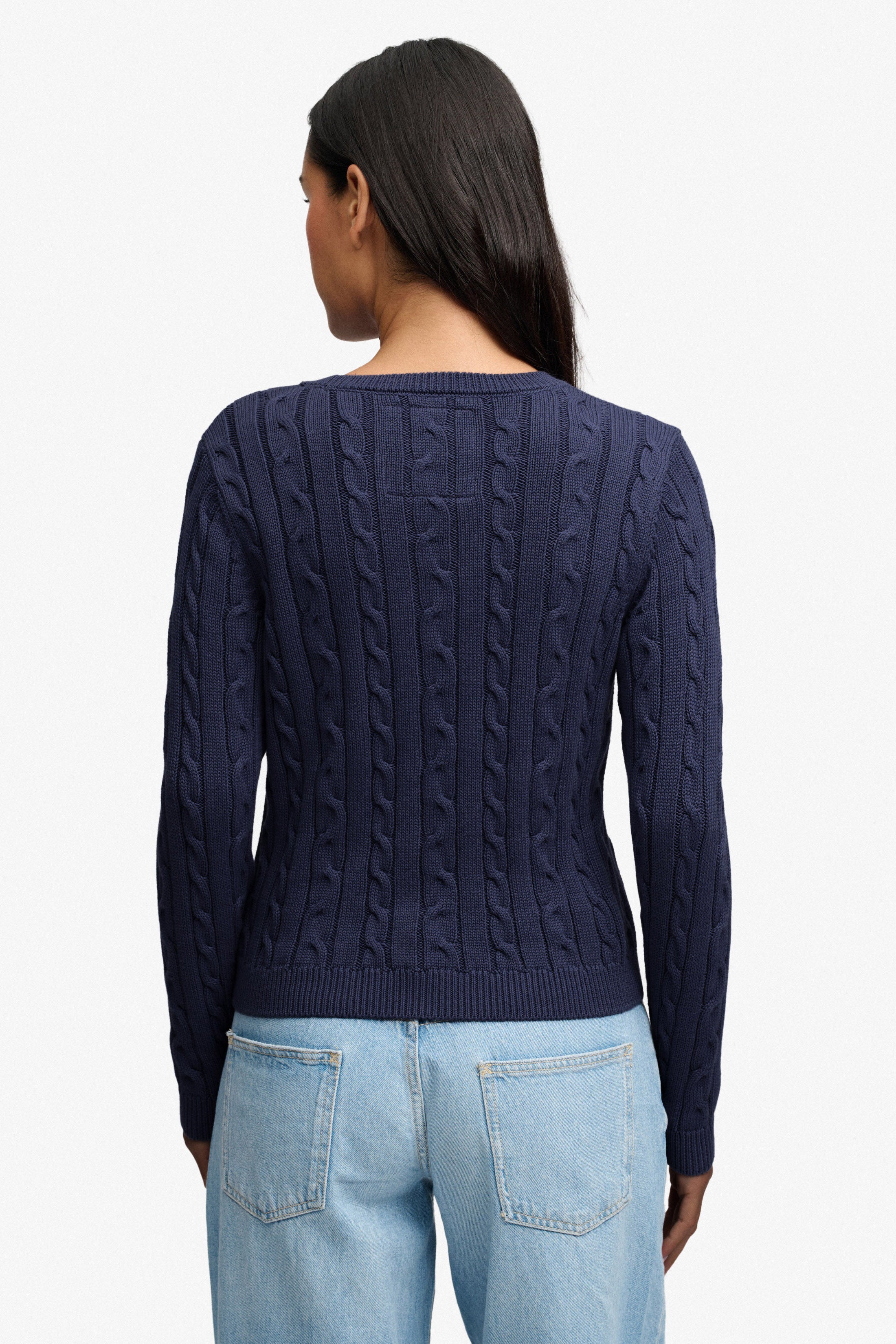 Cropped knit sweater - Eclipse Navy