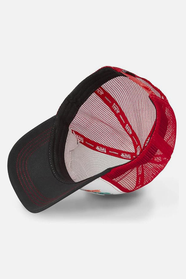 Trucker Cap / Snapback - White + Red + Black